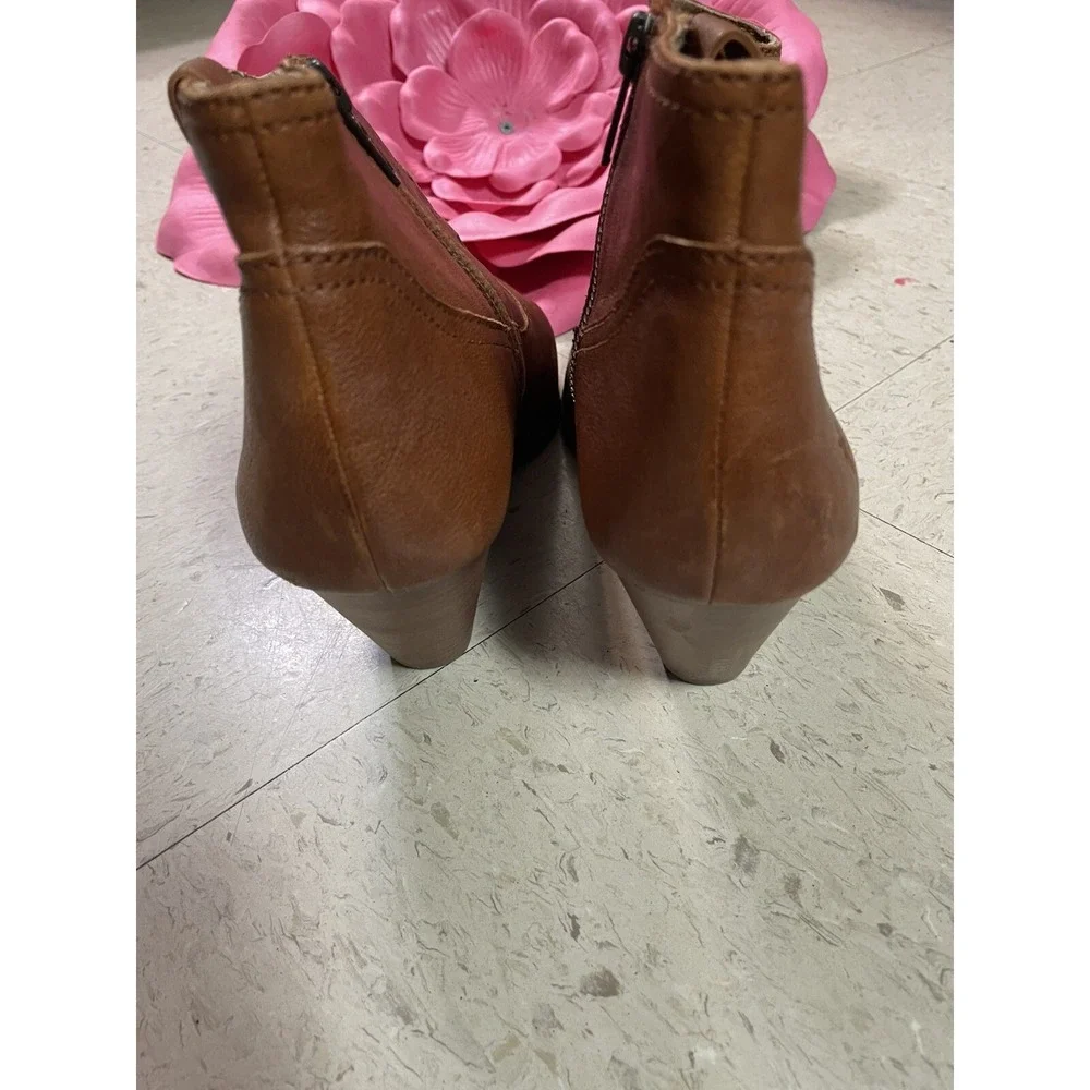 FRYE‎ Women's Sz 9.5M Reina Cognac Leather Western Ankle Bootie Festival Concert